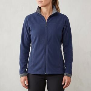 REI Women’s Fleece Jacket Full Zip Navy Blue Outdoor Hiking Cozy Luxury Size L